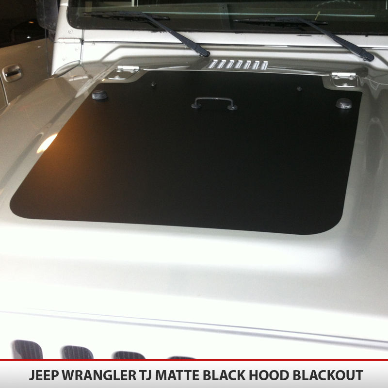 Jeep Wrangler TJ 97-06 Hood Blackout Decal Matte Black Out w/ install kit Fits