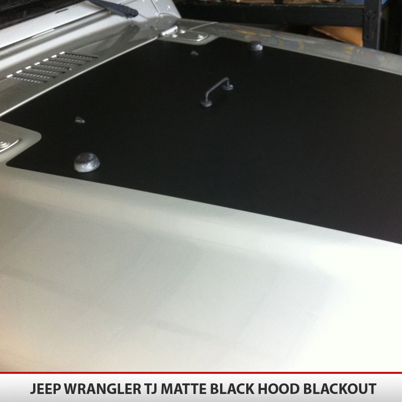 Jeep Wrangler TJ 97-06 Hood Blackout Decal Matte Black Out w/ install kit Fits