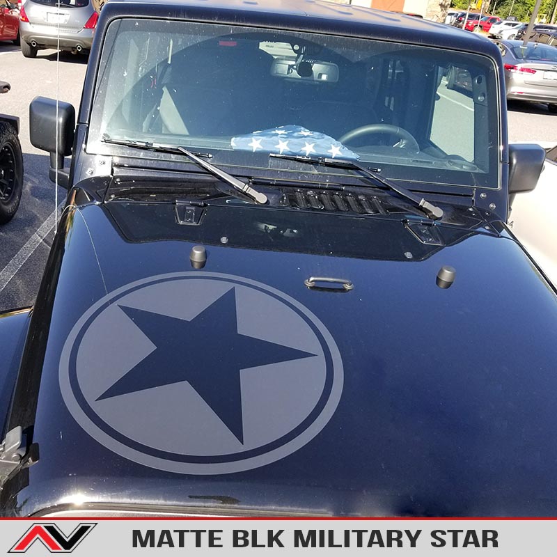 New Style Military Star Oscar Mike Hood Decal | AlphaVinyl